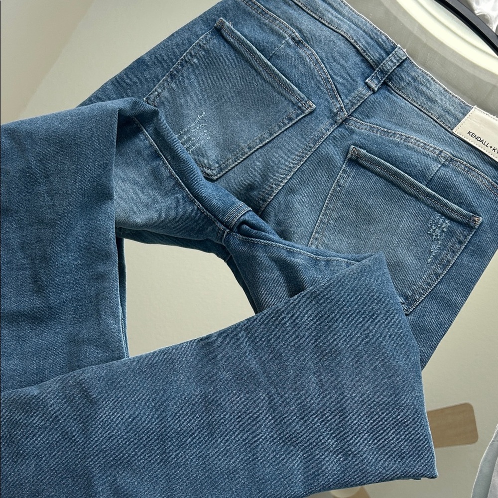 Kendall+Kylie Stylish Blue Distressed Jeans - Picture 4 of 4